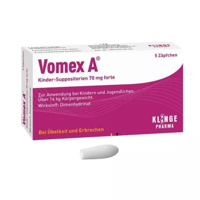 Vomex A® detské čapíky 70 mg forte, 5 ks