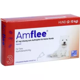 AMFLEE 67 mg spot-on roztok pre malé psy 2-10 kg, 3 ks