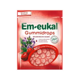 EM-EUKAL Žuvačkové kvapky divoká čerešňa - šalvia s pridaným cukrom, 90 g