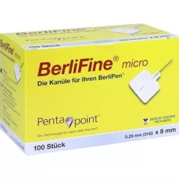 BERLIFINE mikroihly 0,25x8 mm, 100 ks
