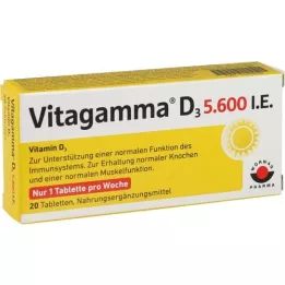 VITAGAMMA D3 5 600 I.U. Vitamín D3 NEM Tablety, 20 ks