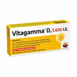 VITAGAMMA D3 5 600 I.U. Vitamín D3 NEM Tablety, 20 ks