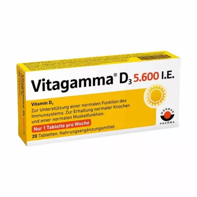 Vitagamma D3 5 600 I.U. Vitamín D3 NEM tablety, 20 ks Vitagamma D3 5 600 I.U. Vitamín D3 NEM tablety, 20 ks