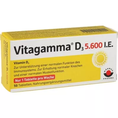 VITAGAMMA D3 5 600 I.U. Vitamín D3 NEM Tablety, 50 ks