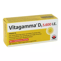 VITAGAMMA D3 5 600 I.U. Vitamín D3 NEM Tablety, 50 ks