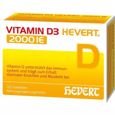 VITAMIN D3 HEVERT 2 000 I.U. tabliet, 120 ks