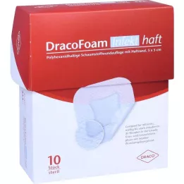 DRACOFOAM Infekt haft Penový obväz na rany 5x5 cm, 10 ks