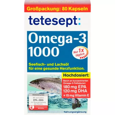 TETESEPT Omega-3 1000 kapsúl, 80 kapsúl
