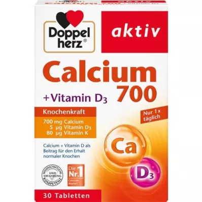 DOPPELHERZ Calcium 700+Vitamín D3 tablety, 30 kapsúl