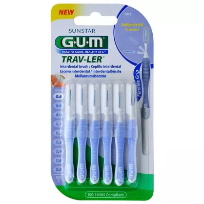 GUM Trav-Ler 0,6IN sviečková svetlomodrá medzizubná fréza, 6 ks GUM Trav-Ler 0,6IN sviečková svetlomodrá medzizubná fréza, 6 ks