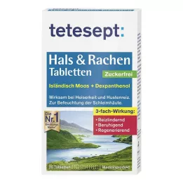 TETESEPT Tablety do hrdla &amp; Tablety do hrdla bez cukru, 20 ks