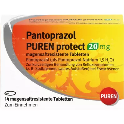 PANTOPRAZOL PUREN chrániť 20 mg entericky obalené tablety, 14 ks