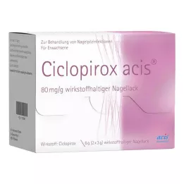 Ciclopirox acis 80 mg / g obsah účinnej látky. Lak na nechty, 6 g