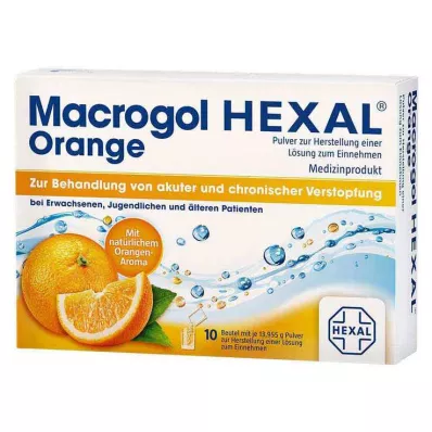 Makrogol HEXAL Pomarančový prášok na vrecúško s perorálnym roztokom, 10 ks Makrogol HEXAL Pomarančový prášok na vrecúško s perorálnym roztokom, 10 ks