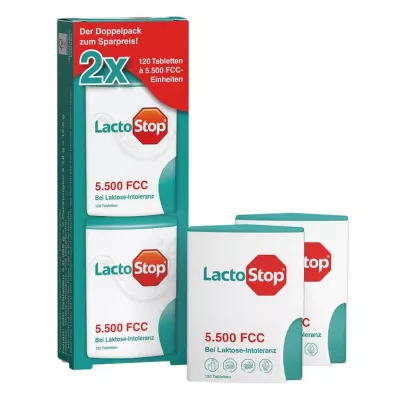 Lactostop 5 500 FCC tabliet klikací dávkovač dvojbalenie, 2x120 ks Lactostop 5 500 FCC tabliet klikací dávkovač dvojbalenie, 2x120 ks