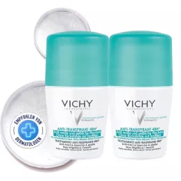 VICHY DEO Roll-on proti škvrnám 48h, 2X50 ml