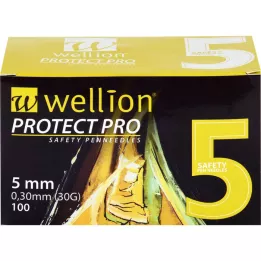 WELLION PROTECT PRO Bezpečnostné pero - ihly 30 G 5 mm, 100 ks