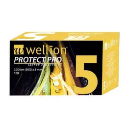 WELLION PROTECT PRO Bezpečnostné pero - ihly 30 G 5 mm, 100 ks