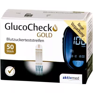 GLUCOCHECK GOLD Testovacie prúžky na glukózu v krvi, 50 ks