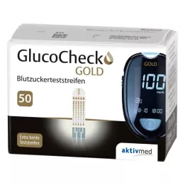 GLUCOCHECK GOLD Testovacie prúžky na glukózu v krvi, 50 ks