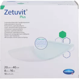 ZETUVIT Plus extra silný absorpčný sterilný obklad 20x40 cm, 10 ks