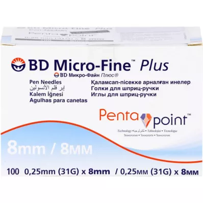 BD MICRO-FINE+ 8 ihiel do pera 0,25x8 mm, 100 ks