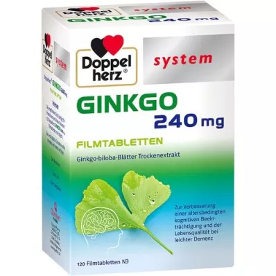 DOPPELHERZ Ginkgo 240 mg systémové filmom obalené tablety, 120 ks