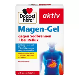 DOPPELHERZ Žalúdočný gél proti páleniu záhy + refluxu, 20 ks