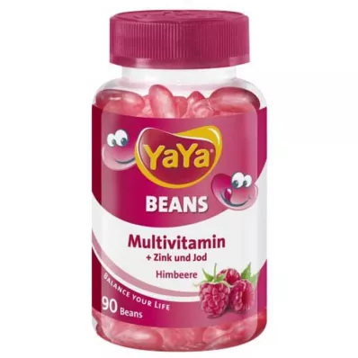 YAYA BEANS Malinový zinok a jód Žuvacie pastilky, 90 kapsúl