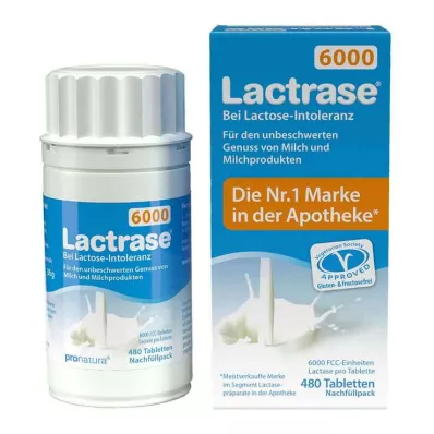 Lactrase 6 000 FCC tabliet klikací dávkovač náhradné balenie, 480 ks Lactrase 6 000 FCC tabliet klikací dávkovač náhradné balenie, 480 ks