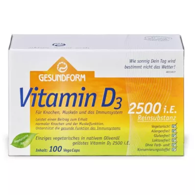 GESUNDFORM Vitamín D3 2 500 I.U. Vega-Caps, 100 ks
