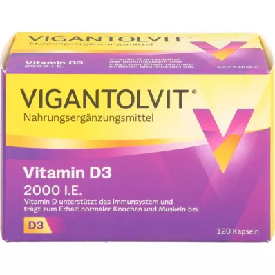 VIGANTOLVIT 2000 I.U. vitamín D3 mäkké kapsuly, 120 ks