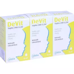 DEVIT Kvapky 2400 I.U./ml Perorálne kvapky, 3x10 ml