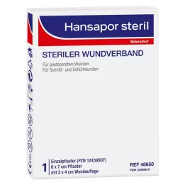 HANSAPOR sterilný obväz na rany 6x7 cm, 1 ks