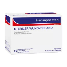 HANSAPOR sterilný obväz na rany 6x7 cm, 25 ks
