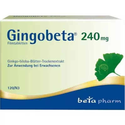 Gingobeta 240 mg filmom obalené tablety, 120 ks Gingobeta 240 mg filmom obalené tablety, 120 ks