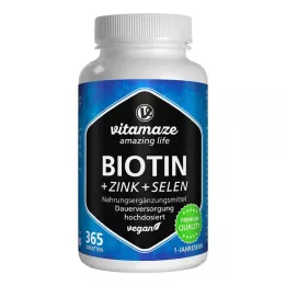 BIOTIN 10 mg tablety s vysokou dávkou + zinok + selén, 365 ks