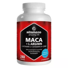 MACA Kapsule s vysokou dávkou 4:1 + L-arginín, 240 kapsúl