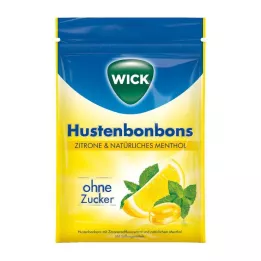 WICK Citrón &amp; prírodné mentolové cukríky bez cukru, 72 g