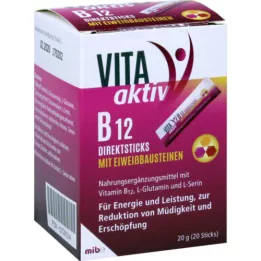VITA AKTIV Priame tyčinky B12 so stavebnými blokmi bielkovín, 20 ks