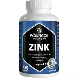 ZINK 25 mg vegánske tablety s vysokou dávkou, 180 ks