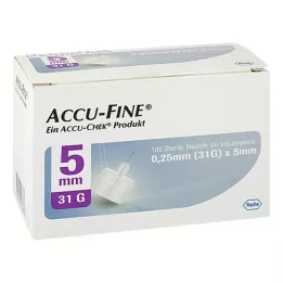 ACCU FINE Sterilné ihly do inzulínových pier 5 mm 31 G, 100 ks