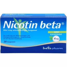 NICOTIN beta Mint 4 mg žuvačky s obsahom účinnej látky, 30 ks