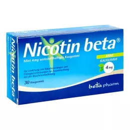 NICOTIN beta Mint 4 mg žuvačky s obsahom účinnej látky, 30 ks