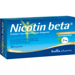 NICOTIN beta Fruitmint 2 mg žuvačky s obsahom účinnej látky, 30 ks