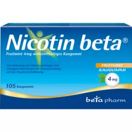 NICOTIN beta Fruitmint 4 mg žuvačky s obsahom účinnej látky, 105 ks