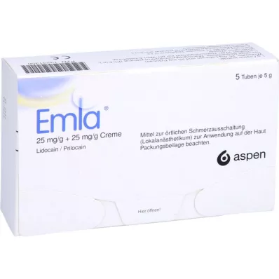 EMLA 25 mg/g + 25 mg/g krém + 12 náplastí Tegaderm, 5x5 g