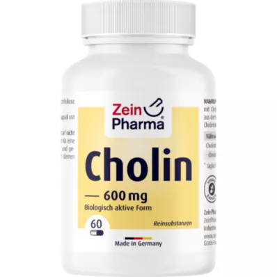 CHOLIN 600 mg čistý z bitartrátu veg. kapsuly, 60 ks