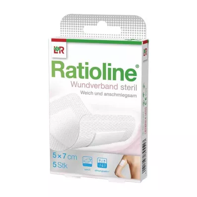 RATIOLINE Obväz na rany 7x5 cm sterilný, 5 ks RATIOLINE Obväz na rany 7x5 cm sterilný, 5 ks
