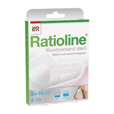 RATIOLINE Obväz na rany 10x8 cm sterilný, 5 ks RATIOLINE Obväz na rany 10x8 cm sterilný, 5 ks